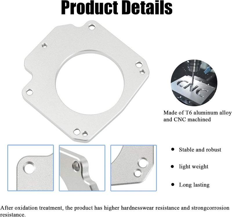 Eiahonen LS Drive By Wire Throttle Body Adapter Kit Compatible with LS3 4 Bolt Intake to LS1 3 Bolt TB DBW LS2 LH6 L92 L76 LY2 LY5 LY6 LC9 LFA LH8 LMG L98 L9H L20 L94 LZ1 L99 L96 LC8 L77 551567 - Image 3